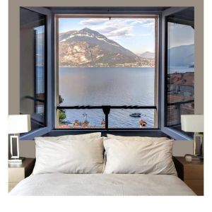 VIKAMA Tuscany Tấm Thảm Treo Tường Khung Tối Màu Màu Xanh Lá Cây Đồi Lăn Dốc Cây Bách Hộp Hoa Trang Trí Phong Cảnh Ý Polyester Mềm Mại