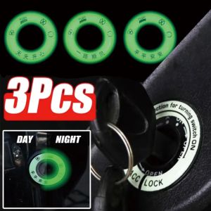 Pphha】สติกเกอร์ติดกุญแจรถ3ชิ้นสติกเกอร์ติดกุญแจเรืองแสงรถจักรยานยนต์รถยนต์ไฟฟ้า3D แหวนเรืองแสงสำหรับตกแต่งรูกุญแจเรืองแสง