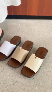 Flat Slippers Summer Casual Square Head Toe Soft Soled Sandals For Women