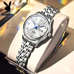 PLAYBOY watch for women 100% original waterproof dual calendar luminous elegant small dial gift for girlfriend