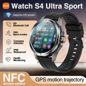 2025 New S4 Ultra GPS Track Smart Watch Men 360*360 AMOLED Screen NFC Compass BT Call Waterproof Health Monitor Man Smartwatches