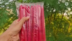 เทียน เทียนไข เทียนแดง 8 หุน เทียนกลิ่นหอม เทียนขี้ผึ้ง เทียนควันน้อย เทียนไร้ควัน เทียนไร้น้ําตา ไม่มีน้ําตาเทียน เทียนคุณภาพดี