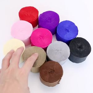 25Meters 4.5cm Crepe Paper Colorful Streamers Tissue Paper Roll Flower For DIY Wedding Party Backdrop Gifts Wrapping Decoration