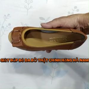 Giày Nữ Búp Bê Đế Xuồng 5cm TiTi ĐÔ Da Bò Thật Thời Trang Cao Cấp BBN2027
