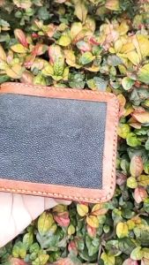 Dompet Pria Kulit Ikan Pari Custom Warna Hitam Garansi 1 Tahun