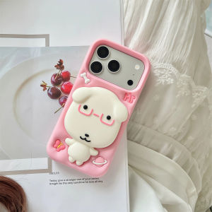 EOENKK | Korean INS 3D Ganadi Puppy Silicone Phone Case For iPhone 17 Pro Max 12 13 14 15 16 Pro Max Plus 16e 17e Shockproof Back Cover