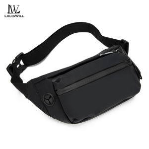 LouisWill Mens Chest Bag Waist Bag Large Capacity Shoulder Bag Wear-resistant Cross body Shoulder Pouch Purse Man Chest Bag Side Bag with Headphone Jack