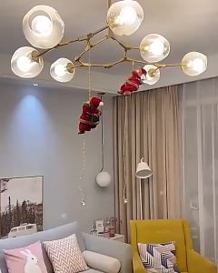 Santa Claus Climbing Ladder Dolls Xmas Tree Ornaments Santa Climbing Rope Dolls Hanging Ornaments for Kids Above 6 Years Old