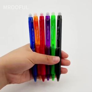 MROOFUL | 12pcs Press Erasable Gel Pens Set0.5mm Washable Handle Erasable Magic Pen Refillsfor School Office Writing Stationery Supplies