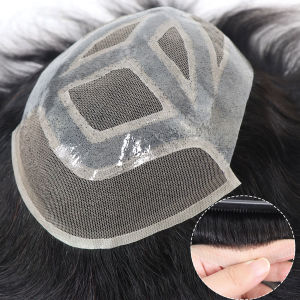 6*8/ 6*9/ 7*10/8*10 Lace With PU Toupee Men Breathable French Lace Front Mens Wig Human Hair Toupee Mens Replacement Systems