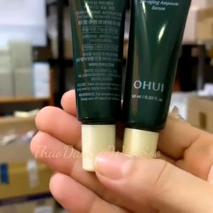 Combo 2 Tuýp OHUI xanh Tinh chất Ohui Prime Advancer De Aging Ampoule Serum tăng đàn hồi chống lão hóa 10ml