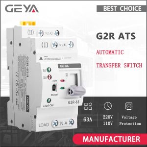 GEYA G2R ATS Mini Automatic Transfer Switch 220V 230V Dual Power Electrical Selector Switches Uninterrupted Power 63A 110V