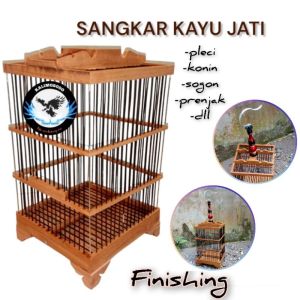 Sangkar pleci kolibri sogon kayu jati