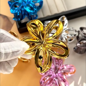 Jedai Kamboja Kilap Kelopak Lubang Jepitan Rambut Bunga Bali Glossy Shine Finish Aesthetic Style