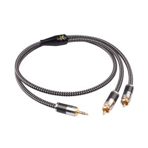 YYAUDIO 3.5mm Stereo To 2RCA Cáp Kết Nối Âm Thanh OFC Có Độ Tinh Khiết Cao Dành Cho Loa Điện Thoại Di Động Và Hệ Thống Âm Thanh Nổi Tại Nhà