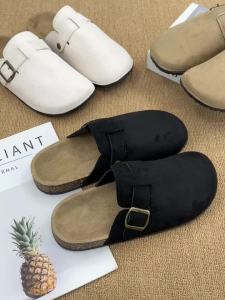 Dép Lê Nữ Chất Liệu Flannel Kiểu Dáng Thường Ngày Chống Trơn Trượt Thoải Mái Dành Cho Mùa Hè Đi Ngoài Trời Dép Đôi Có Khóa Thời Trang Phong Cách Thoải Mái.