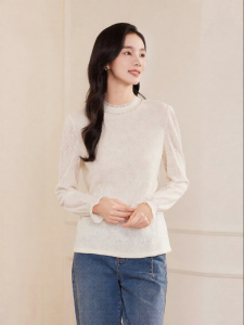 Koradior | French Style Rose Lace Knit Top