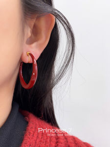 Red Ear Cuff Vintage Style No Piercing Required Womens Fashion Jewelry Geometric Pattern  out New Years Accessory