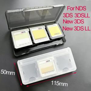 1PC 6-in1Card Box Card Storage Box Transparent Black  Plastic External Box For NDSL NDSI 3DS NEW 3DS 3DS XL  Game Cartridge