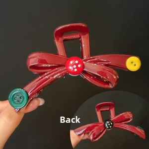 Trendy Butterfly Knot Hair Clip Womens High-End Feeling Button Back Hair Clip Shark Fin Hair Clip Stylish Hair Accessories