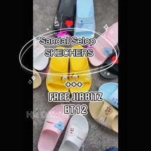 Sandal Slip On Wanita Skecher Sendal Wanita Terbaru Bonus Jibbitz Sandal Selop Wanita Kekinian