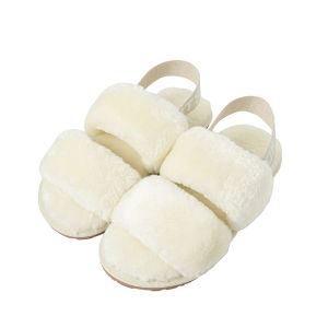 Fall and Winter Fluffy Slippers Womens Export Amazon Plus Size Indoor Floor Slippers Elastic Band Two Open Toe Heattech Cotton Slippers