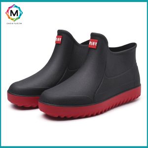 【VIDKHSY Store】Waterproof Non-Slip Mens Portable Durable Non-slip Rain Boots Thickened Wear-Resistant Outdoor Cycling Work Shoes
