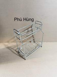 KỆ INOX 2 TẦNG SOLE KỆ GIA VỊ NHÀ BẾP (ĐỦ SIZE)