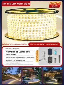 YUANMUXUAN | Solar Waterproof Outdoor Garden Balcony Landscape Bright LED String Light