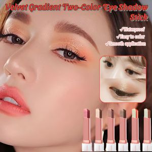 Velvet Gradient Two-Color Eye Shadow Stick Long Lasting Waterproof Shiny Eye Stick Not Easy To Smudge