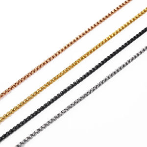 2MM 2.5MM 3MM Box Chains Stainless Steel Necklaces DIY Long Necklaces Jewelry for Women Men Statement 45CM-75CM Waterproof