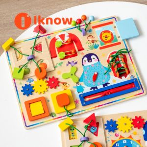 Tôi Biết Bảng bận rộn giáo dục đầy màu sắc cho trẻ em-Giáo dục sớm Đồ chơi hoạt động với hình dạng nút khóa kéo và nhiều hơn nữa