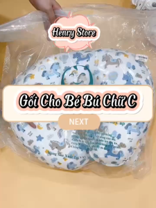 Gối Cho Con Bú Gối Hỗ Trợ Bú Chữ C Đa Năng Cotton Mềm Mịn Thoáng Mát An toàn Cho Bé
