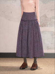 loveheynew | Chân Váy A-Line Cao Waist Vintage Chấm Bi Tím