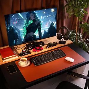 Dual-Sided PU Leather Desk Pad Arge Extended Gaming Mouse Pad Premium Waterproof Material Precise Mouse Control Smooth-Surface