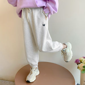 Girls Sport Pants Spring Autumn Loose Casual Long Trousers Fashionable Childrens Autumn Wear Sweatpants Elastic Waistband