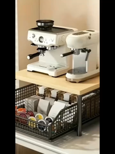 Kitchen Countertop Organizer Rack with Drawer Space-Saving Desk Drawer Organizer Coffee Machine Coffee Capsule Rack Microwave Stand Office Desk Organizer Rack Desk File Organizer Storage
