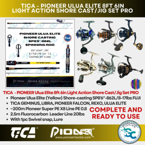 SHIMANO TICA PIONEER REEL PIONEER ULUA ELITE ROD 8ft 6in 862L LIGHT Spin Combo Rod and Reel Set PRO