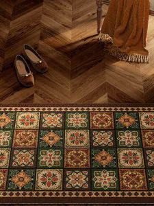 Anti-Slip Entrance Mat Customizable Size Silk Loop Home Door Mat Vestibule Carpet American Style Easy to Clean PVC Material