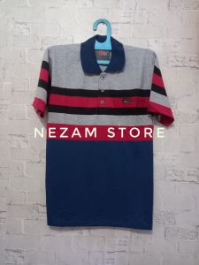 Kaos Kerah Pendek Salur Pria Dewasa Kaos Kerah Wangki Motif Salur Dewasa Murah