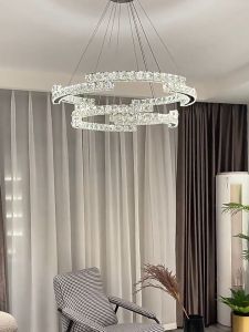 Nordic Crystal Chandelier Ceiling Light For Living Room Pendant Lights Bar Hanging Lamp Dining Drop Lights With Remote