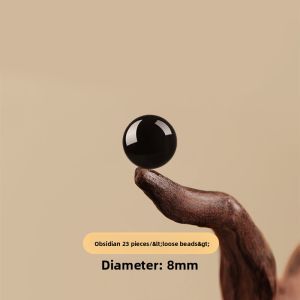 HONGLIANGYUAN | Natural 8A Grade Black Obsidian Beads
