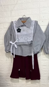 NURE - HASNA SET CARGO KIDS // SET CRINGKLE SALUR MIX BRUKAT MALIKA // SET ANAK KEKINIAN VIRAL