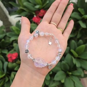 Lắc bạc Moon mix hồ ly chúa Moon dây xâu lõi Ag cho mệnh Kim và Thủy - Phong Thủy TUDO