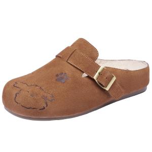 Josiny | Thick Sole Genuine Leather Clogs for Women Insulated Winter