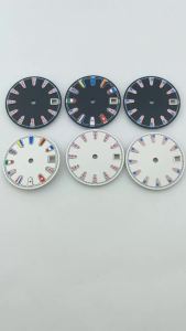28.5mm Dial NH35 Dial National Flag Dial High Quality Blue Full Luminous Dial With Hands Watch Accessories Fits NH35/36 Movement