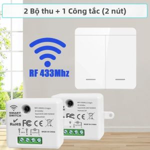 Không Dây RF 433 MHz Điều Khiển Từ Xa Tường Công Tắc 10A 110V 220V Module Thu Cho Bóng Đèn LED Quạt Nhà Tự Động Hóa Thép Không Gỉ