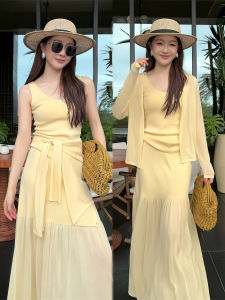 XUECAIQI | Yellow Sun-Protection Three-Piece Set