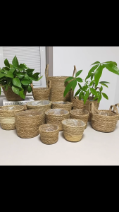 Big Storage Basket Handmade With Handle Multiuse Rattan Woven Wall Hanging Basket Flower Vegetable Fruit Home Organizer