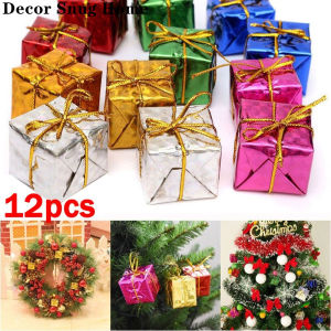 【Free Shipping】12Pcs Mini Christmas Ornaments Foam Gift Box Xmas Tree Hanging Party Decor Christmas Home Decor